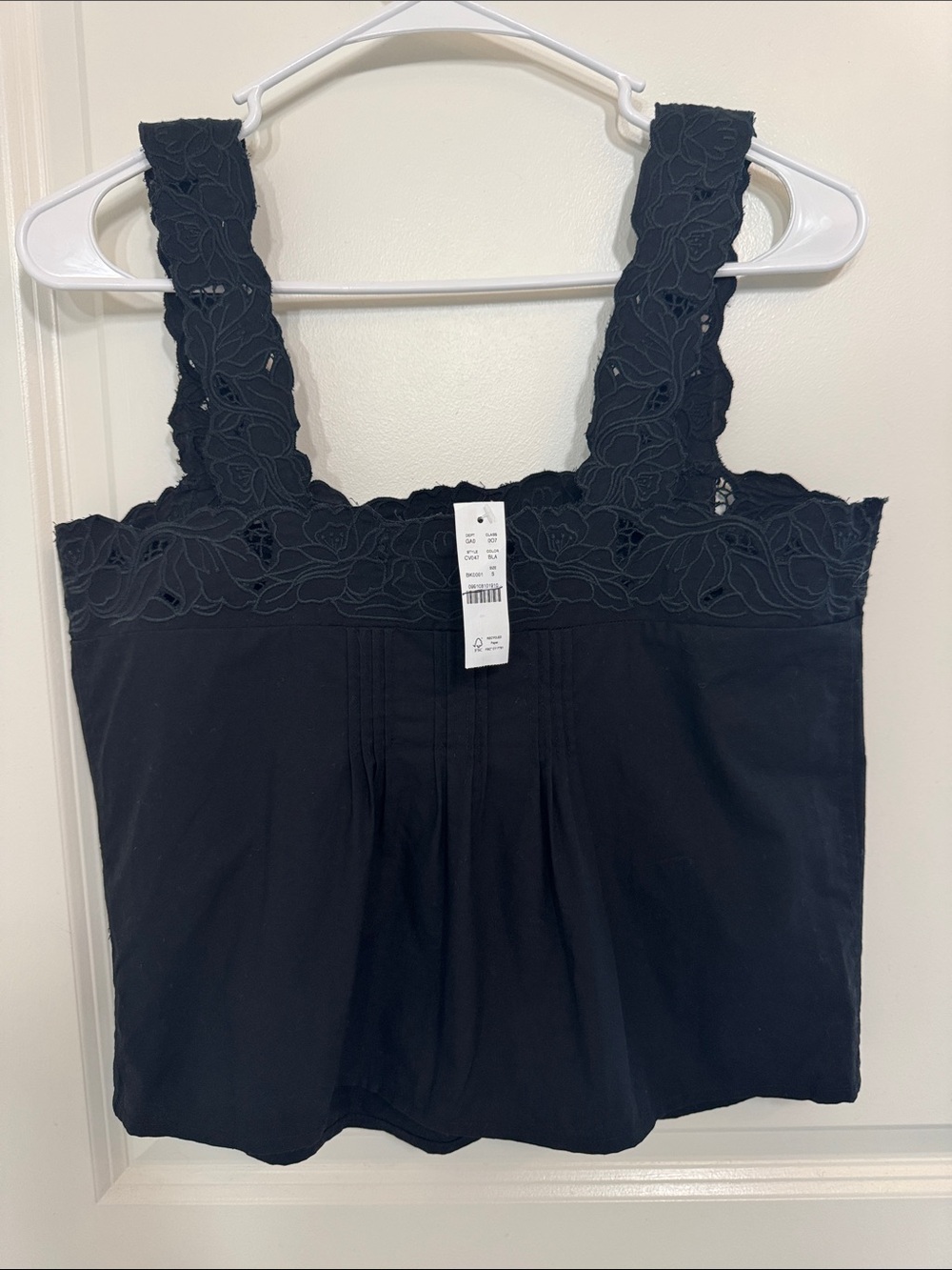 J.Crew Lace-Trim Tank Top in Compact Poplin NWT size S